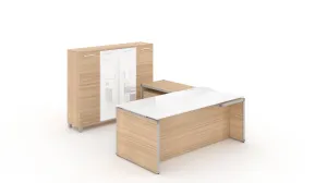 U-Shape Executive Desk with Glass Top Miele