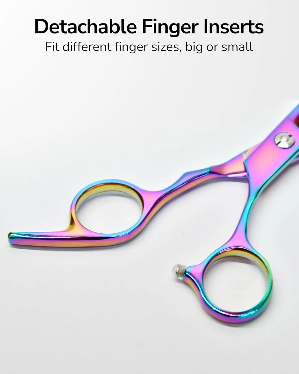 ULG Professional Hair Scissors Kit 6.5 inch Right-Hand Razor Edge Barber Scissors Salon Hair Cutting Shears Made of Japanese Stainless Steel, Hand Sharpened Rainbow