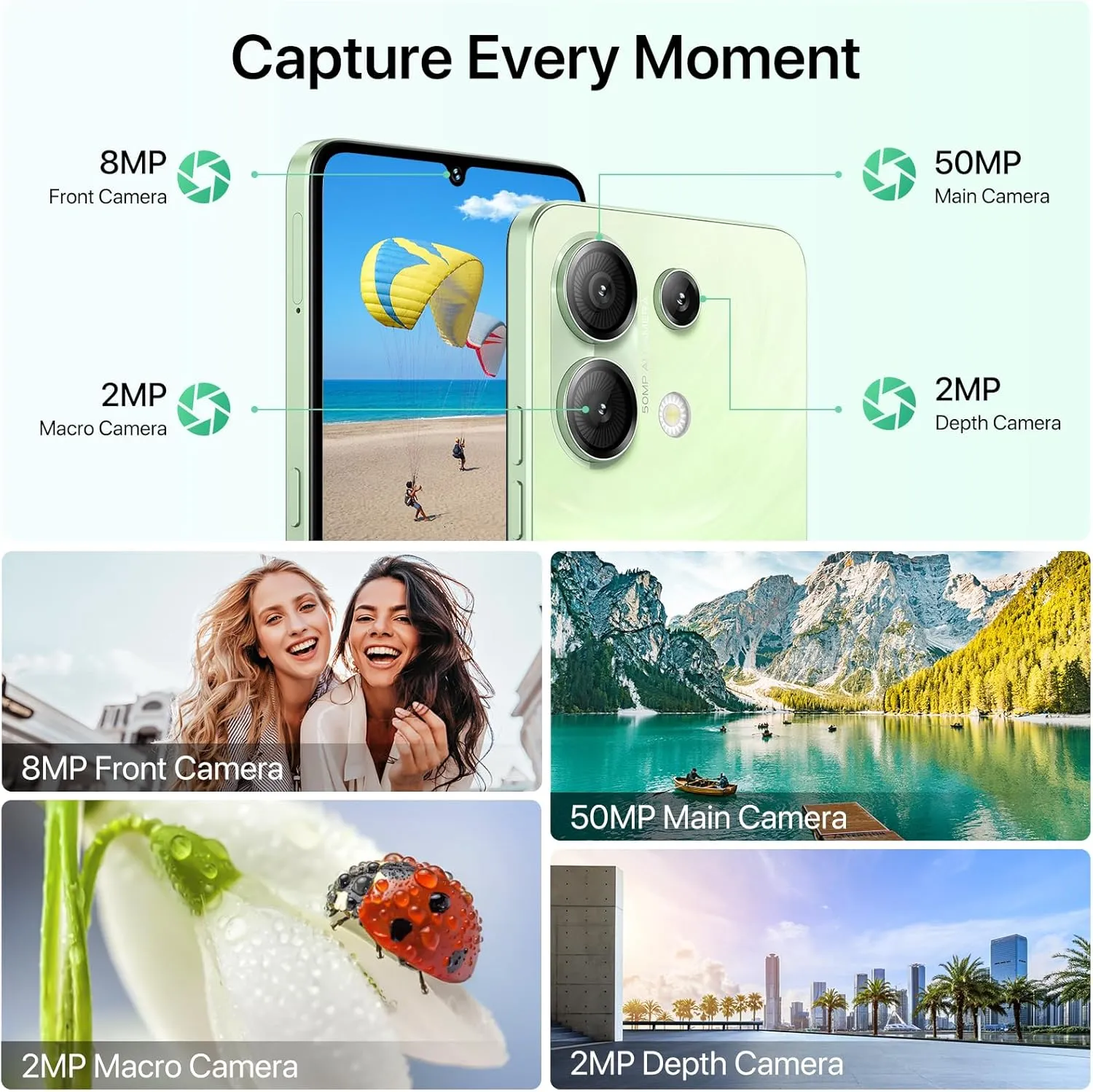 UMIDIGI G9 5G Unlocked Phone, Android 14 Cell Phone, 5G Dual SIM, 12(6 6) GB  128GB/1TB TF Expand, 6.75" HD  90Hz Display, 50MP Camera, AI Face & Fingerprint Unlock, 5000mAh Android Phone Green