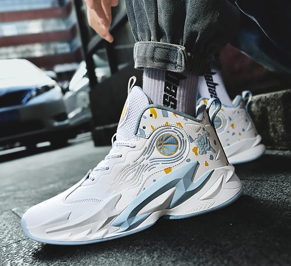 Unisex High Top Professional Outdoor Sports Sneakers Athletic Running Lightweight Non Slip Basketball Shoes