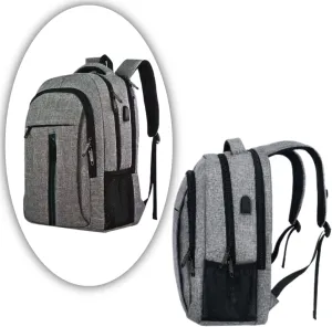 Universal Laptop Backpack Up to 15.6"" Waterproof Anti-Theft Bag with USB Charging Briefcase Sports Office Bag (Grey), big