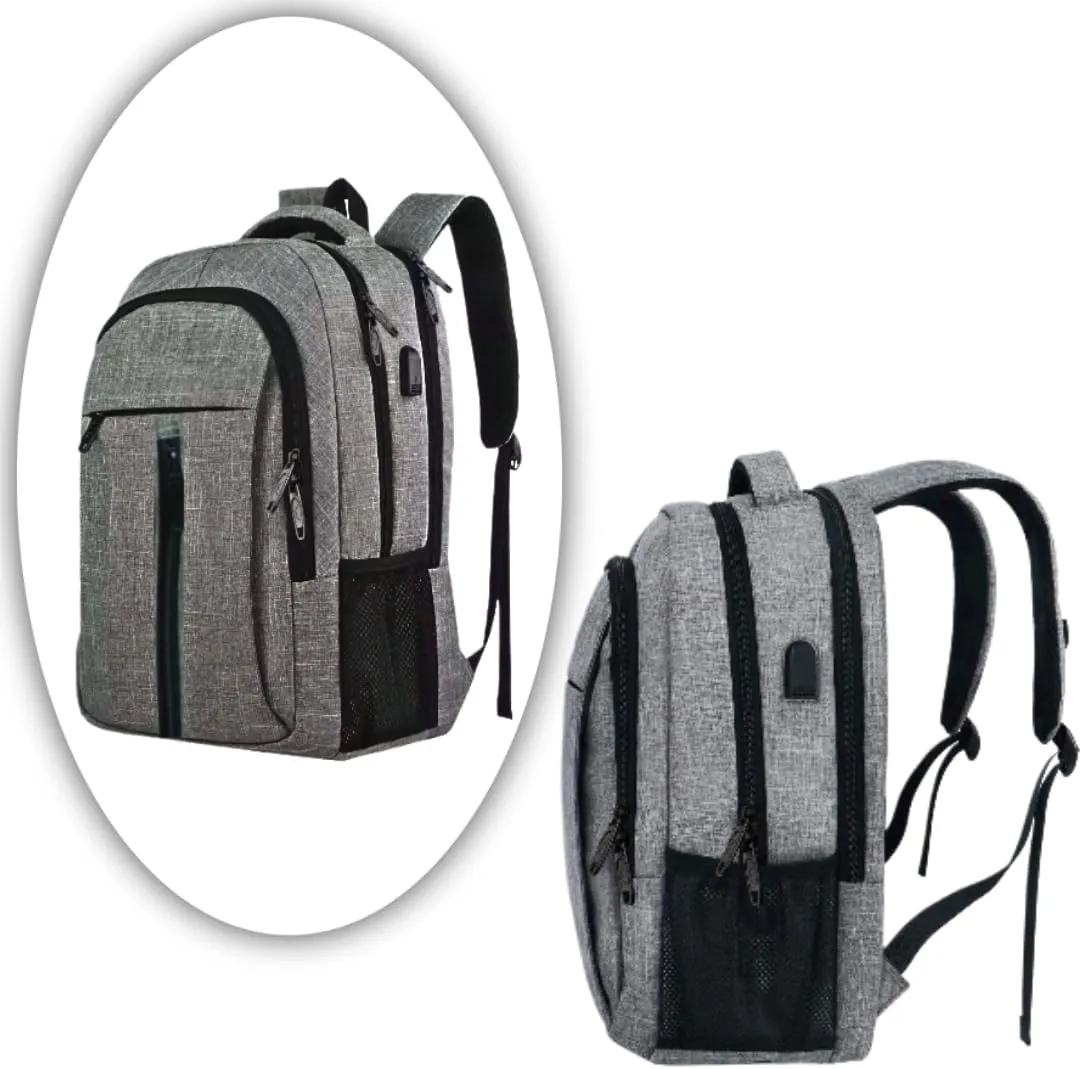 Universal Laptop Backpack Up to 15.6"" Waterproof Anti-Theft Bag with USB Charging Briefcase Sports Office Bag (Grey), big