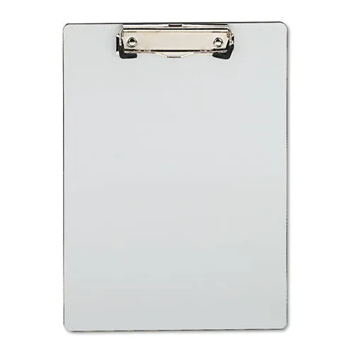 Universal® Plastic Brushed Aluminum Clipboard, Portrait Orientation, 0.5" Clip Capacity, Holds 8.5 x 11 Sheets, Silver