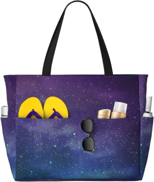 Universe with Stars Galaxy Interstellar Print Generic Large Capacity Beach Travel Bag - Swim Backpack/Family- Pool Accessories