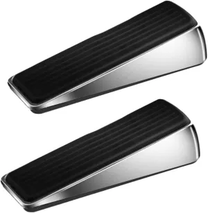 Uonlytech 2Pcs Zinc Alloy Door Stopper Door Wedge Tool for Home Reliable Wall Protector Door Holder Movable Design Brushed Finish for Institutional and Office Use