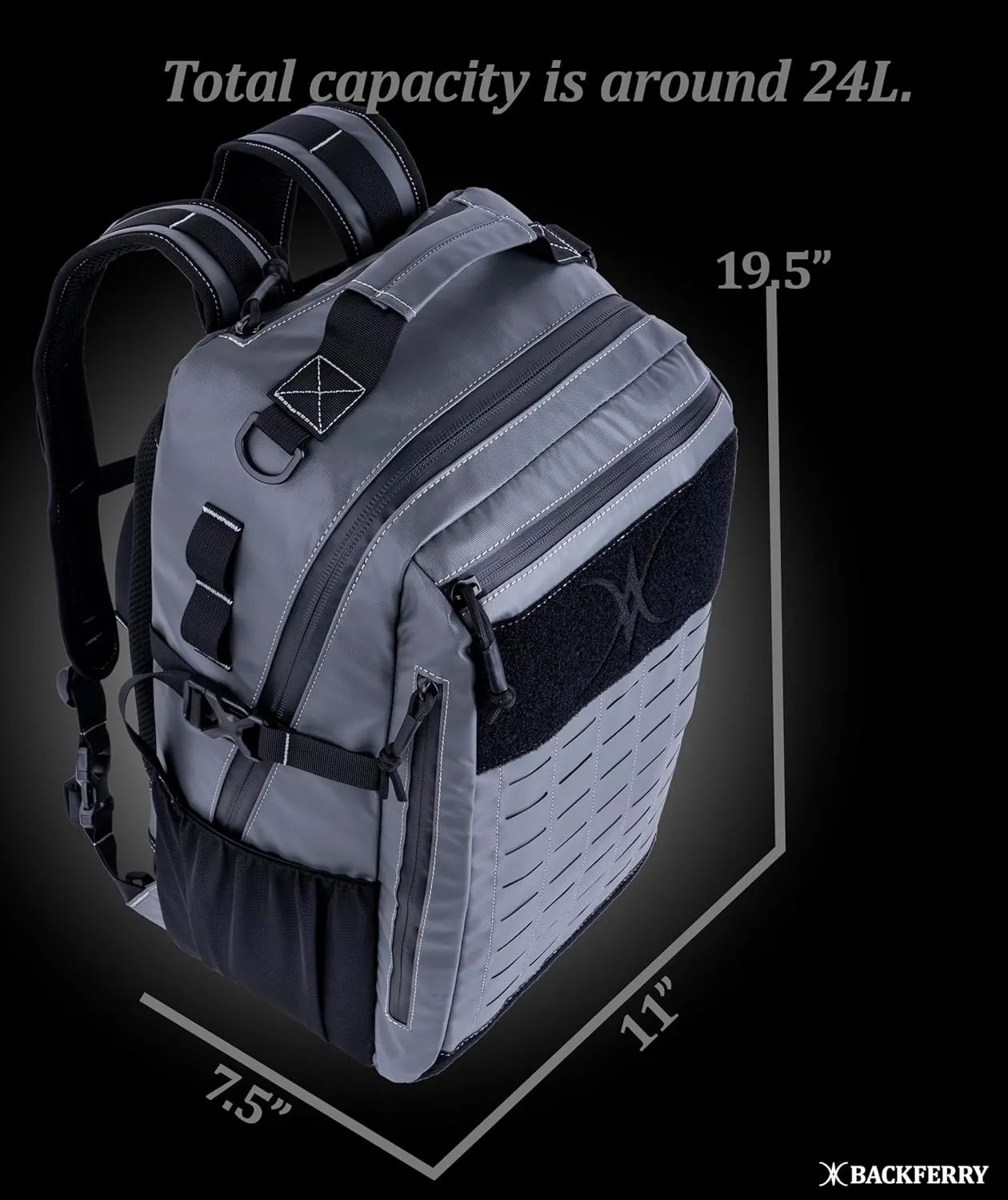 Urban Tactical Backpack Laser-Cut MOLLE Daypack Commuter Bag for EDC,Travel,Work,Hiking for Men Women
