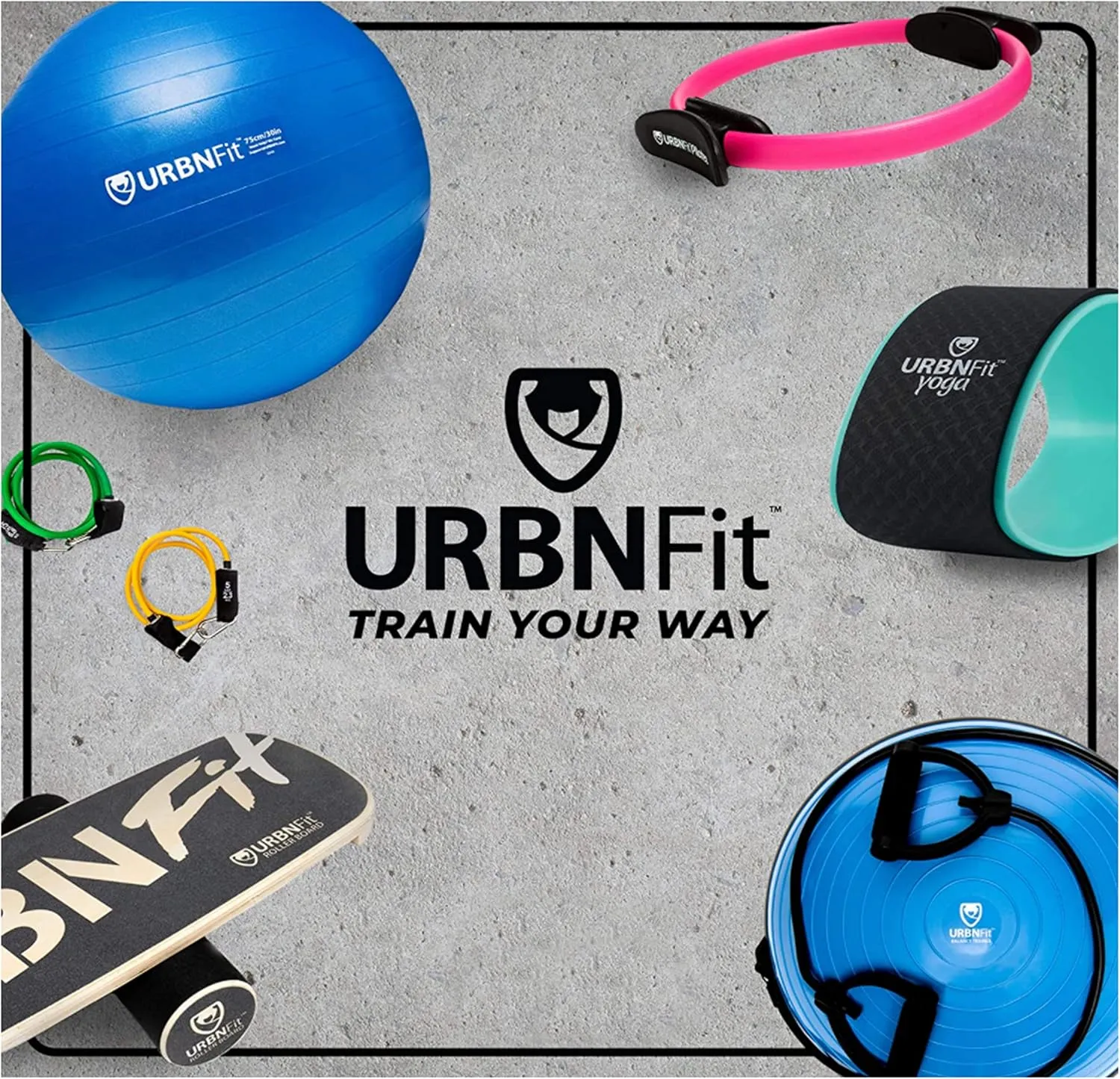 URBNFit Exercise Ball - Yoga Ball in Multiple Sizes for Workout, Pregnancy, Stability - Anti-Burst Swiss Balance Ball w/Quick Pump - Fitness Ball Chair for Office, Home, Gym