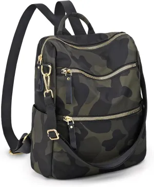 Uromee Backpack Purse for Women Waterproof Nylon Travel Fashon Camo Shoulder Bag Convertible