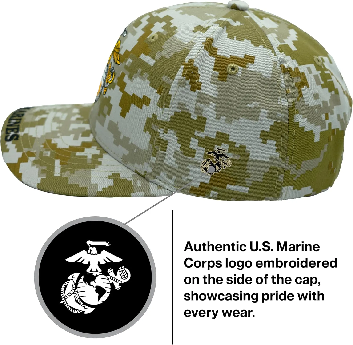 US Marine Corps Hat for Men, Official Licensed USMC Veteran Hat Embroidered Marines Semper Fi Baseball Cap