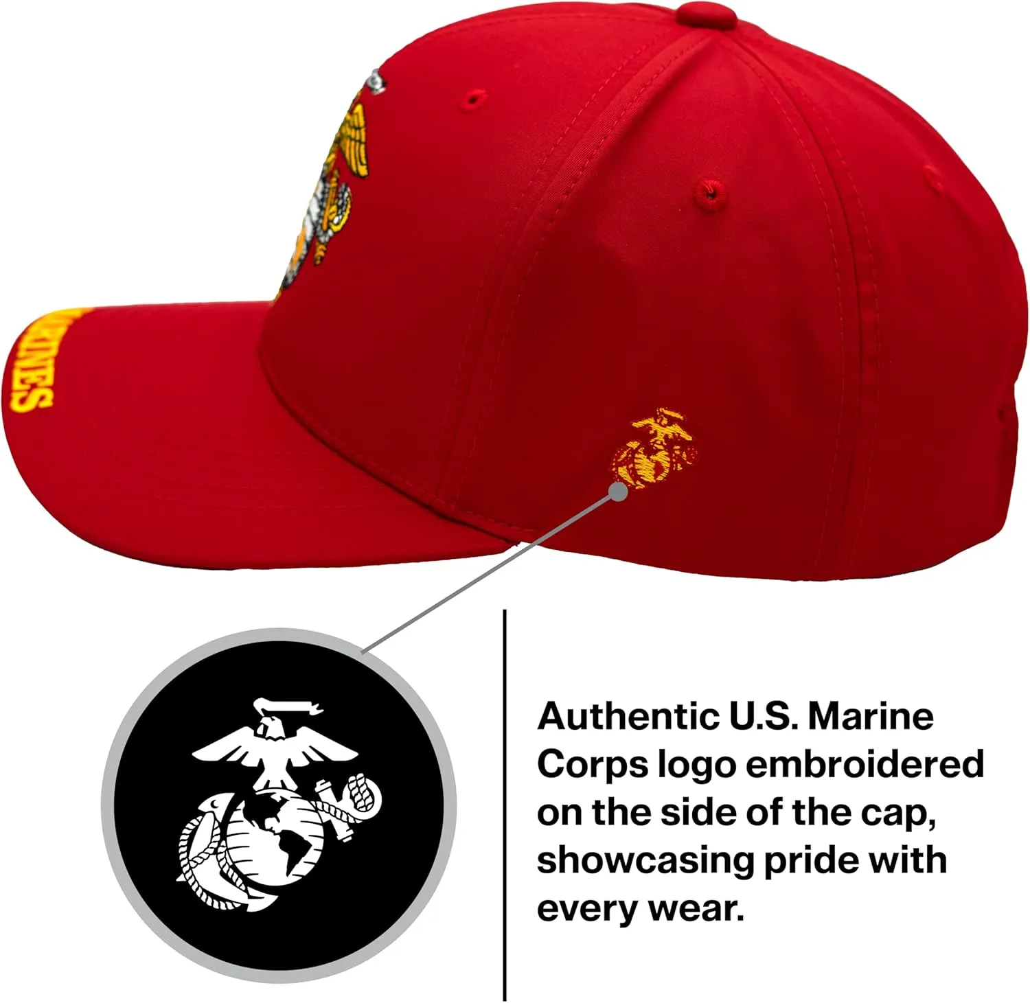 US Marine Corps Hat for Men, Official Licensed USMC Veteran Hat Embroidered Marines Semper Fi Baseball Cap