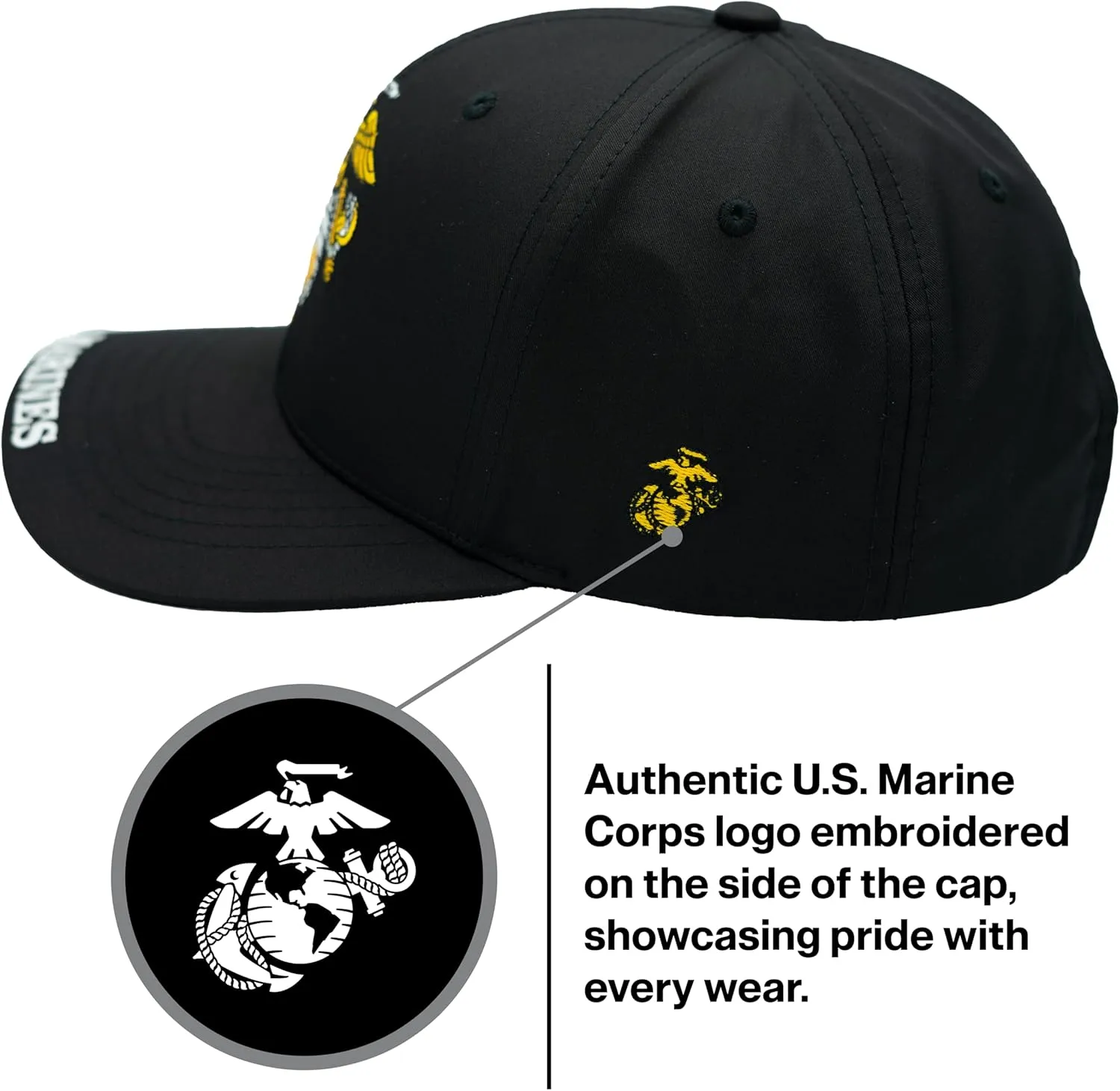 US Marine Corps Hat for Men, Official Licensed USMC Veteran Hat Embroidered Marines Semper Fi Baseball Cap