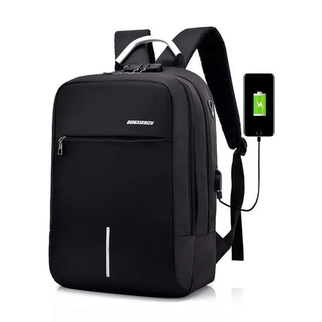 USB Charging Anti Theft Waterproof Travel Backpack with Customs Lock