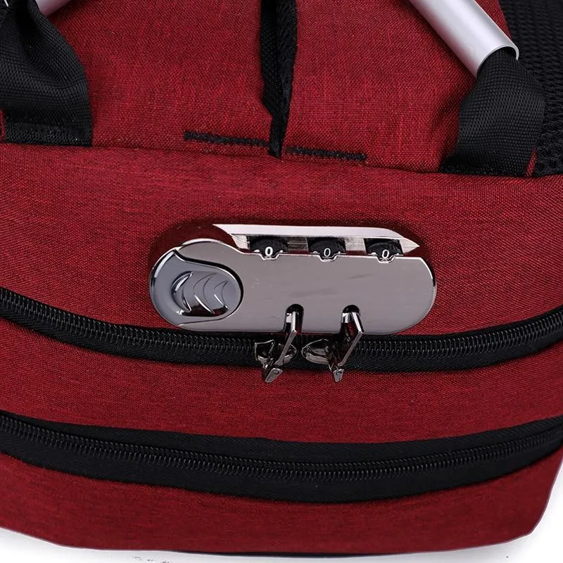USB Charging Anti Theft Waterproof Travel Backpack with Customs Lock