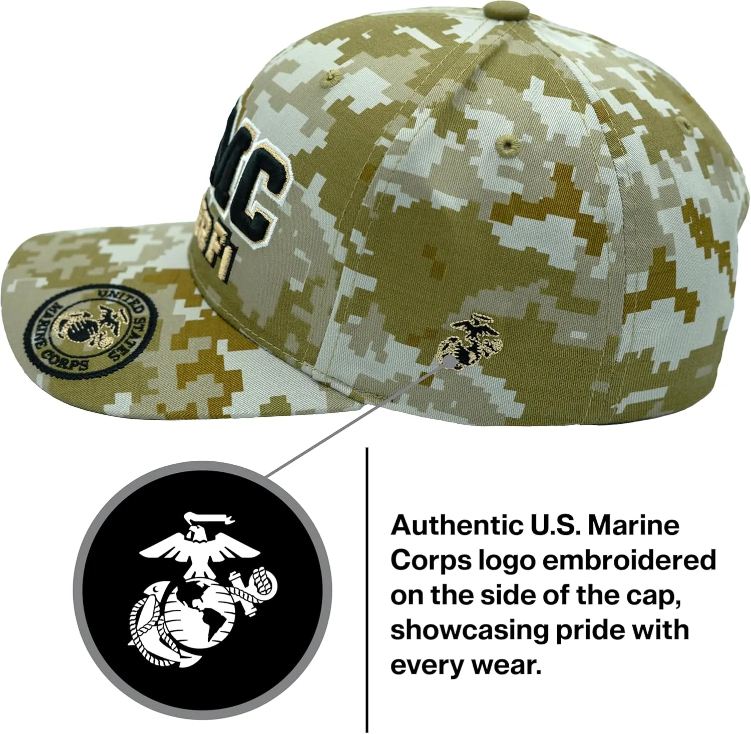 USMC Semper Fi Hat Marine Corps Hat for Men, Official Licensed Marines Veteran Embroidered Cap