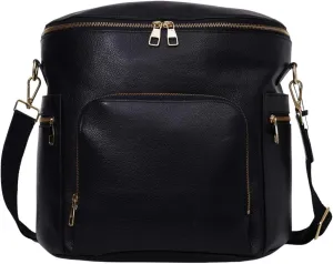 USRA Premium Genuine Leather Diaper Bag Multifunctional Backpack Crossbody for Woman, Baby, Nurse Bag Large Capacity for Travel, Work with Changing Pad Insulated Bottle Holder