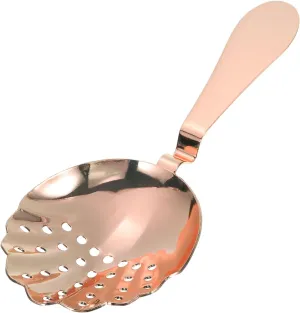 uxcell Julep Strainer, 1pcs - Stainless Steel Cocktail Strainer, Bar Strainer for Drinks, Strainer Spoon for Bartender (Rose Gold, 175mm)