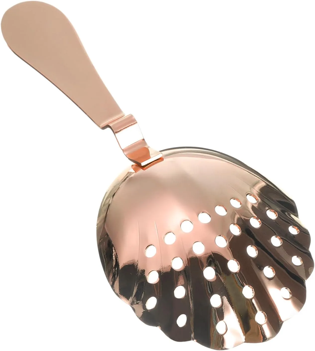 uxcell Julep Strainer, 1pcs - Stainless Steel Cocktail Strainer, Bar Strainer for Drinks, Strainer Spoon for Bartender (Rose Gold, 175mm)