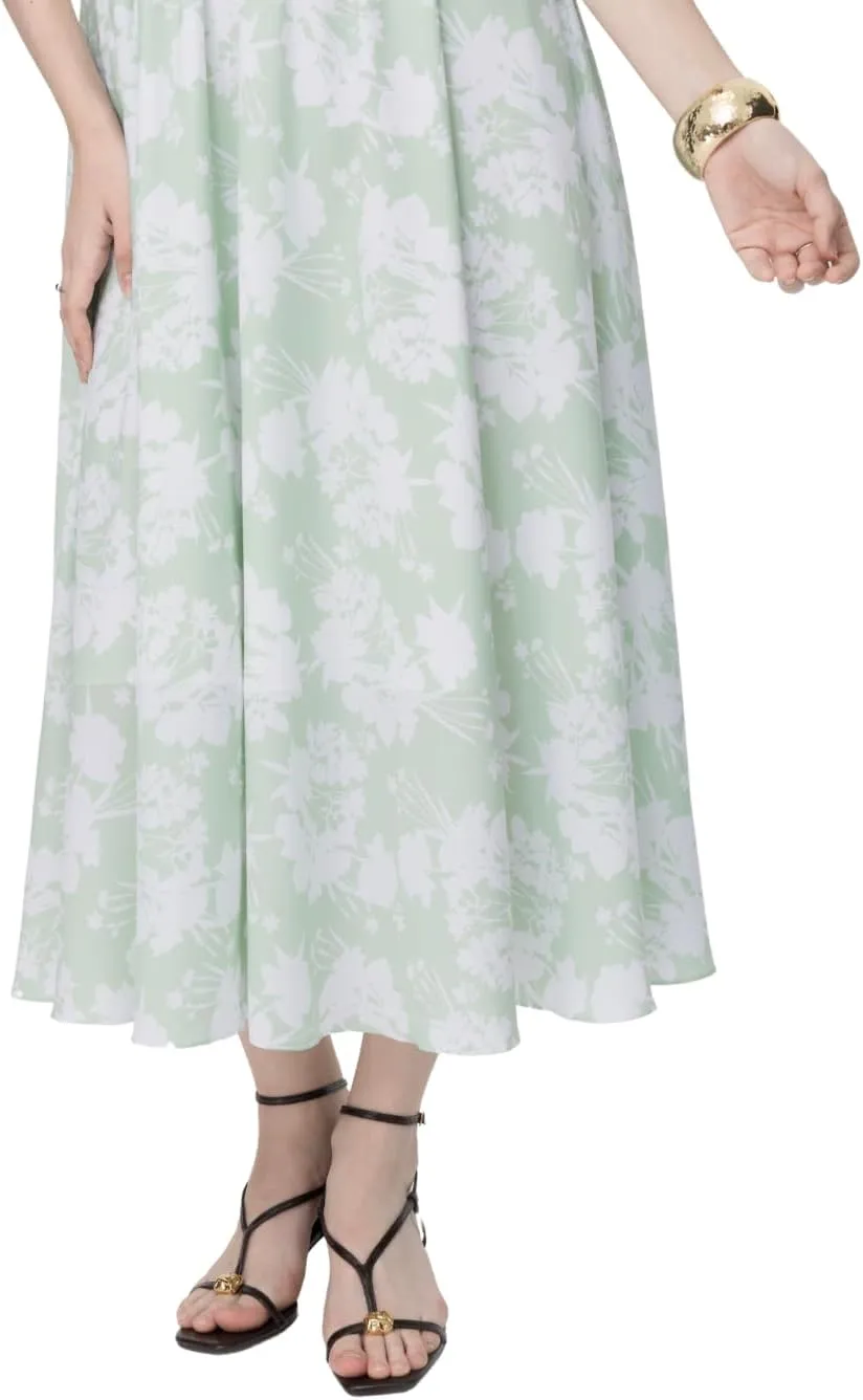V-Neck Woven Flared Dress, a Fresh and Elegant Wardrobe Essential for Spring and Summer 2025