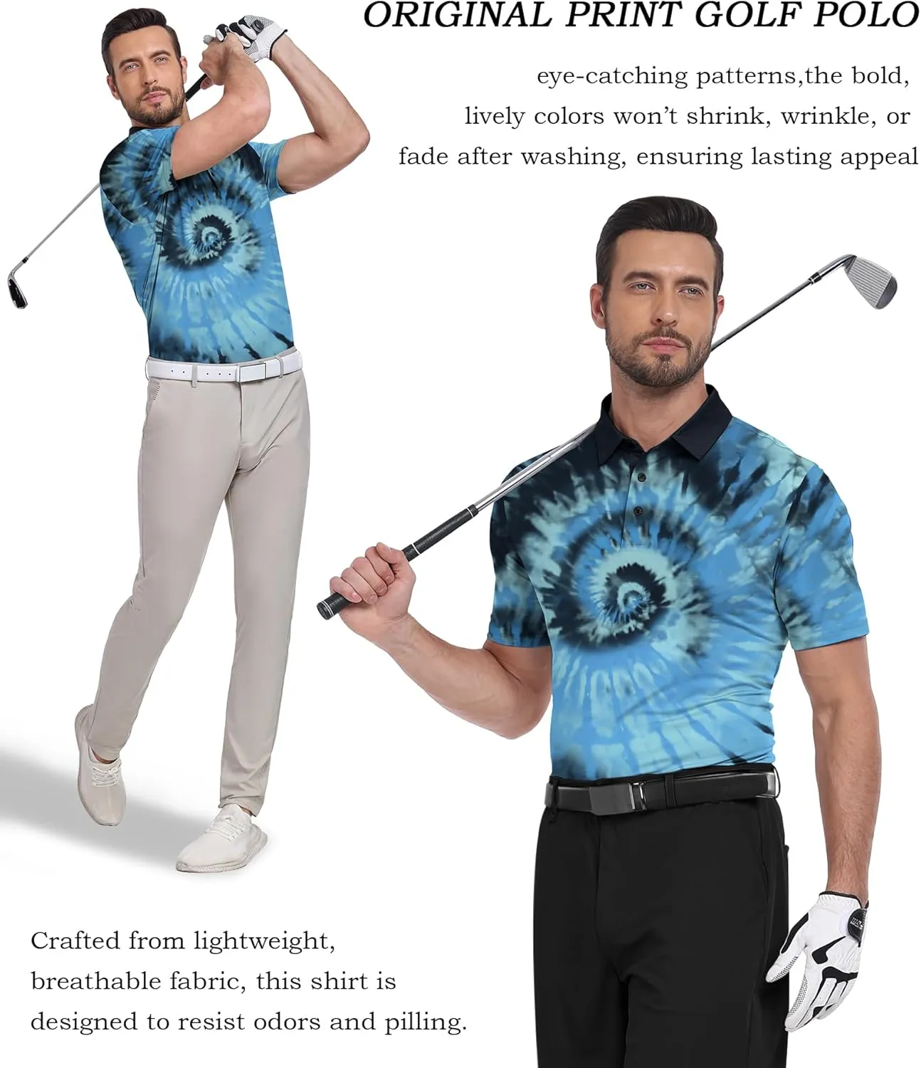 V VALANCH Mens Polo Shirts Short Sleeve Moisture Wicking Golf Tennis Polo Casual Shirts