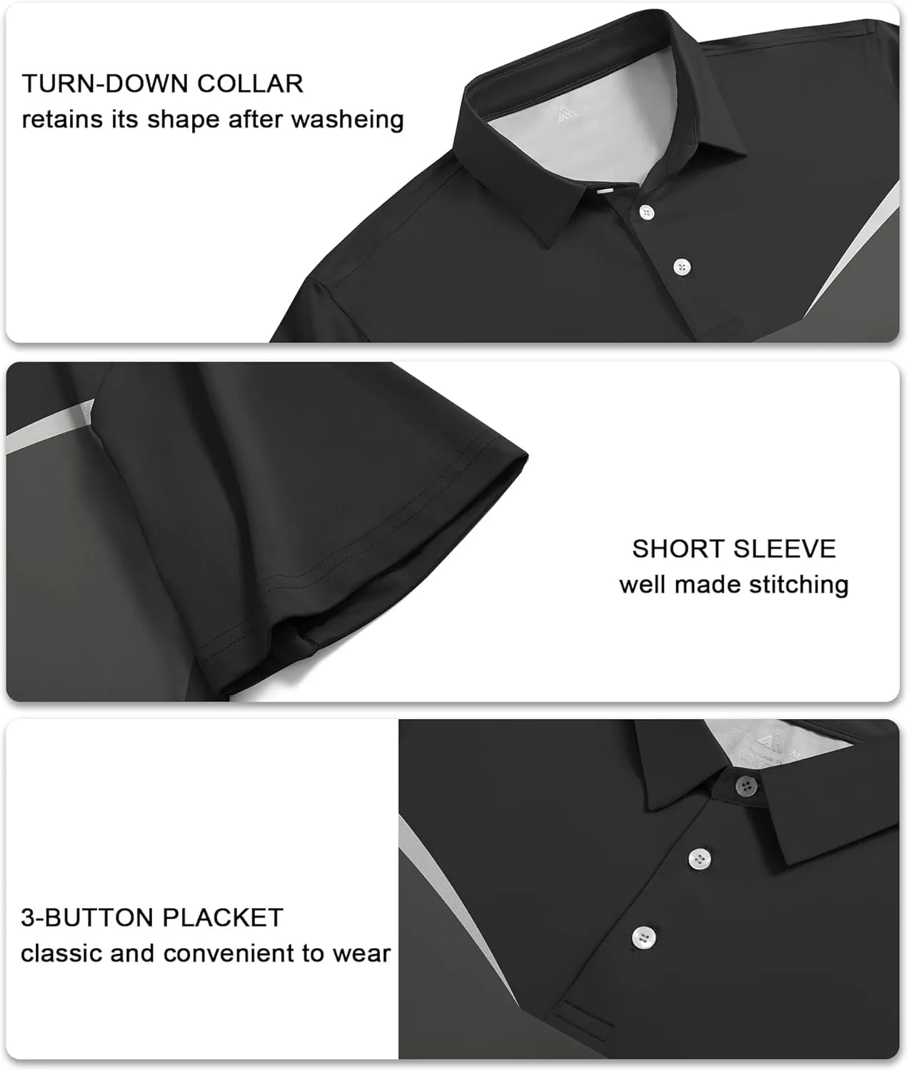 V VALANCH Mens Polo Shirts Short Sleeve Moisture Wicking Golf Tennis Polo Casual Shirts