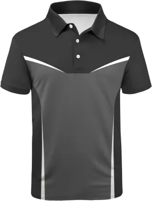 V VALANCH Mens Polo Shirts Short Sleeve Moisture Wicking Golf Tennis Polo Casual Shirts