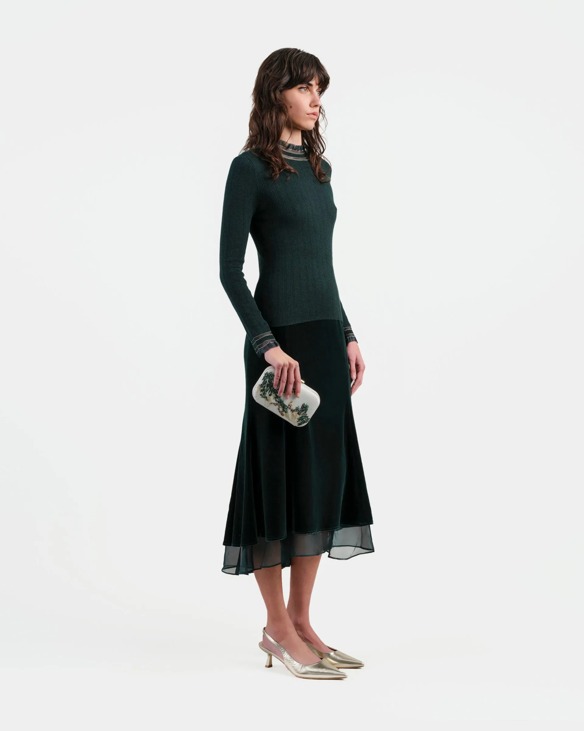 Velvet Midi Skirt