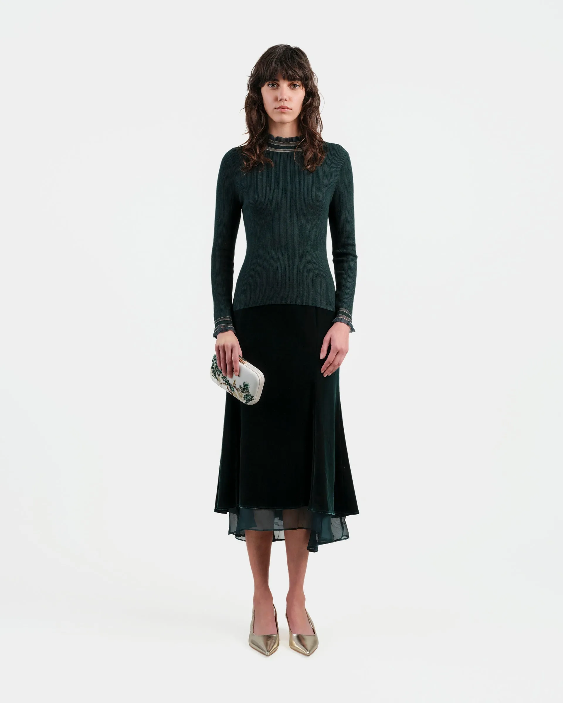 Velvet Midi Skirt