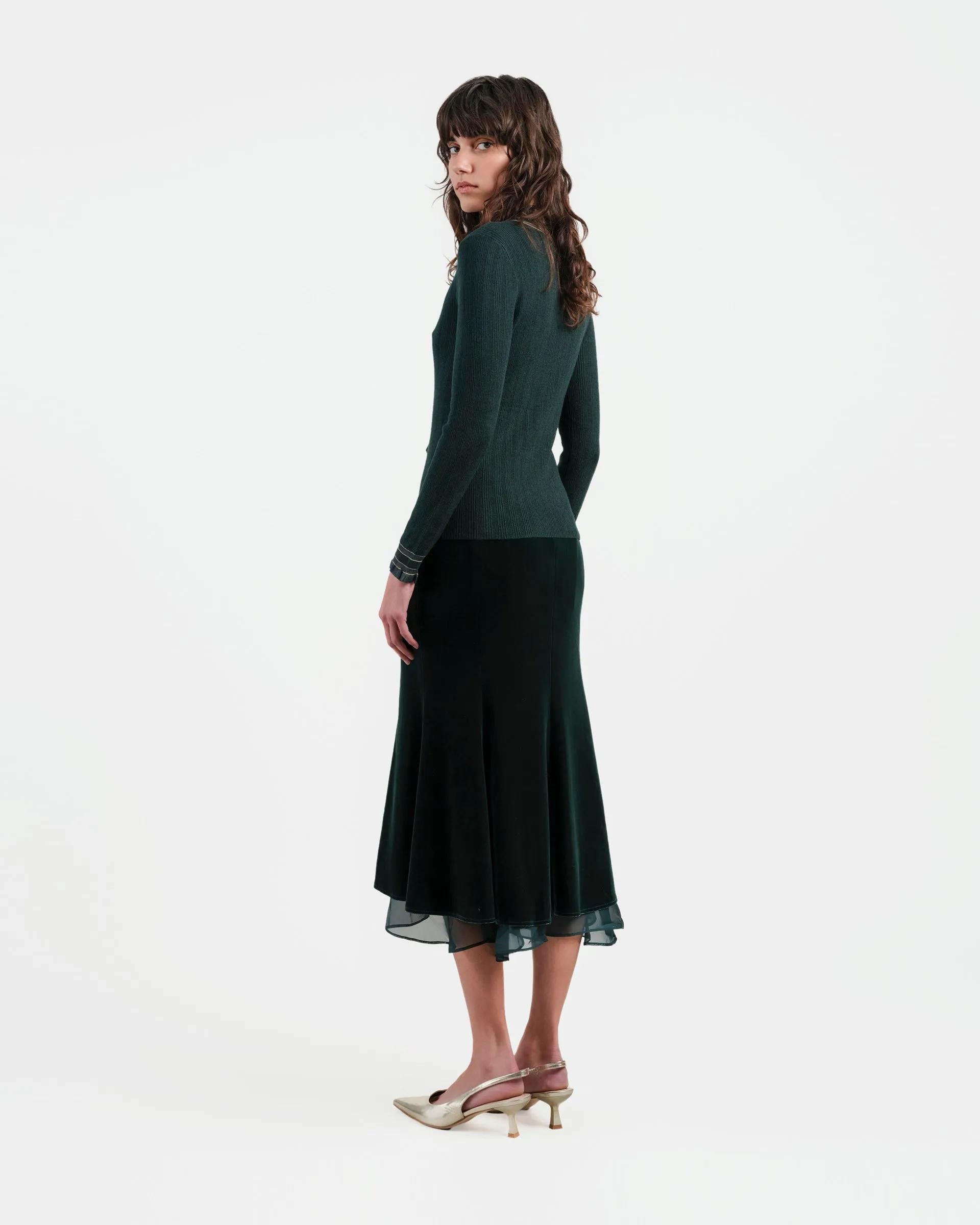 Velvet Midi Skirt