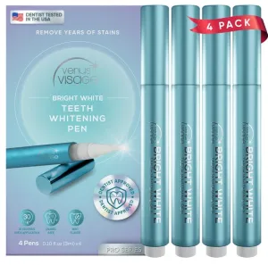 Venus Visage Teeth Whitening Pen (4 Pcs) - Effective Teeth Whitening Gel - 40  Uses - Professional Formula - Mint Flavor - No Sensitivity