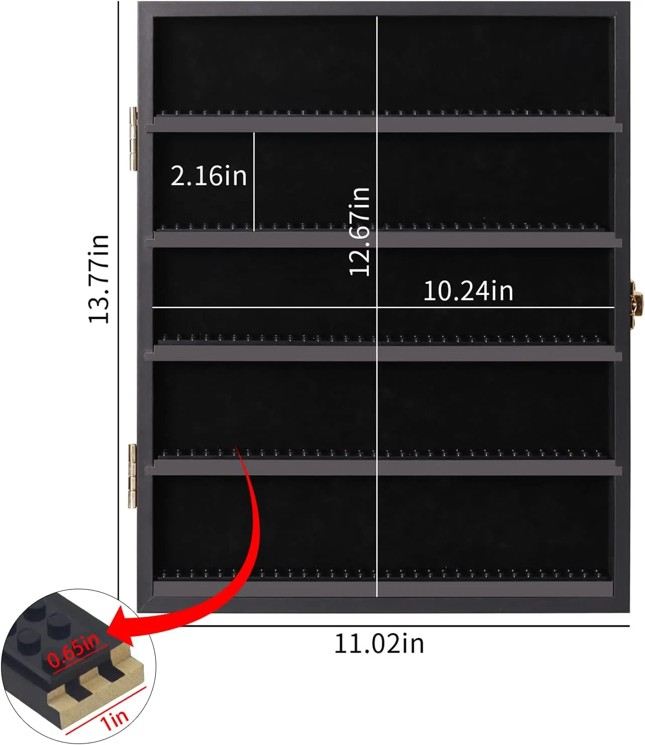 VERANI Minifigures Miniature Display Case Collectibles Display Box Wall Mount Figure Display Curio Cabinet with Lockable Anti Dust Door for Small Objects Lockable Removable Shelves - Small Black