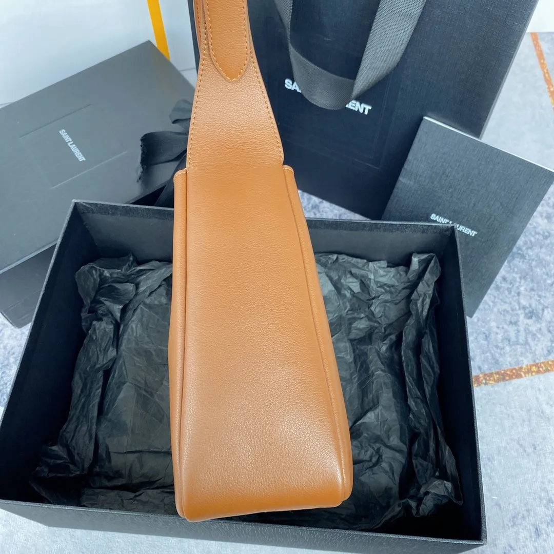 Verified secure 5a7 le calfskin small Laurent Advanced Saint brown 23cm