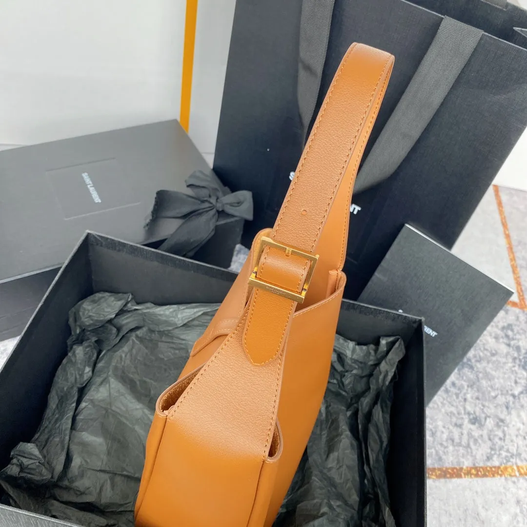 Verified secure 5a7 le calfskin small Laurent Advanced Saint brown 23cm