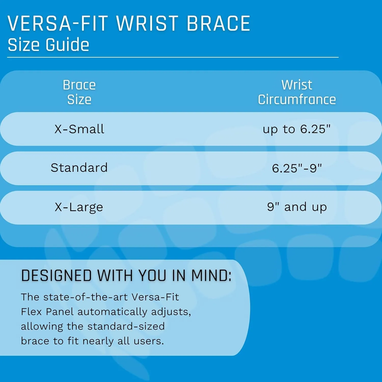 Versa-Fit Wrist Brace - Premium Custom Fit Wrist Support Brace - Comfortable, Structured Tendonitis and Carpal Tunnel Wrist Brace or Wrist Splint for Post Cast Support (Right, Standard)