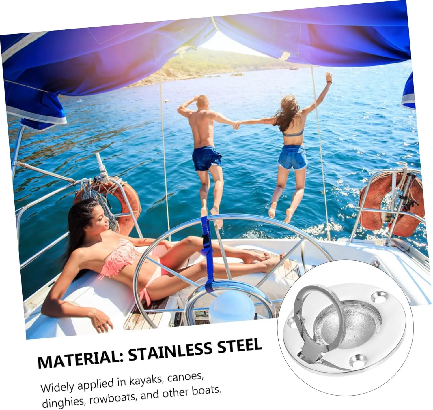 VICASKY Marine Floor Buckle Grip Professional Deck Handle Boat Accessory Round Deck Handle Yacht Accessory Kayak
