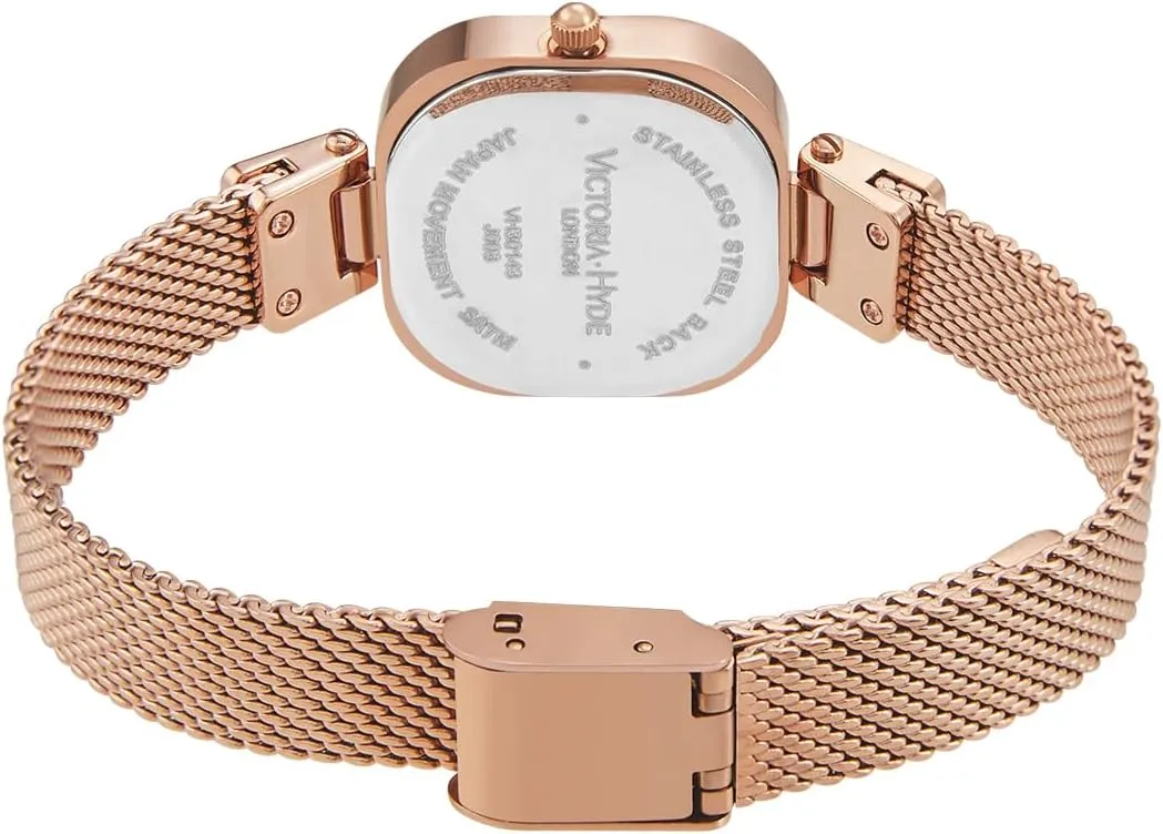 VICTORIA HYDE Dainty Women's Watch, Rectangle Watches for Women, Elegant Women's Wrist Watch, Ladies Watch with Stainless Steel Bracelet or Leather Band