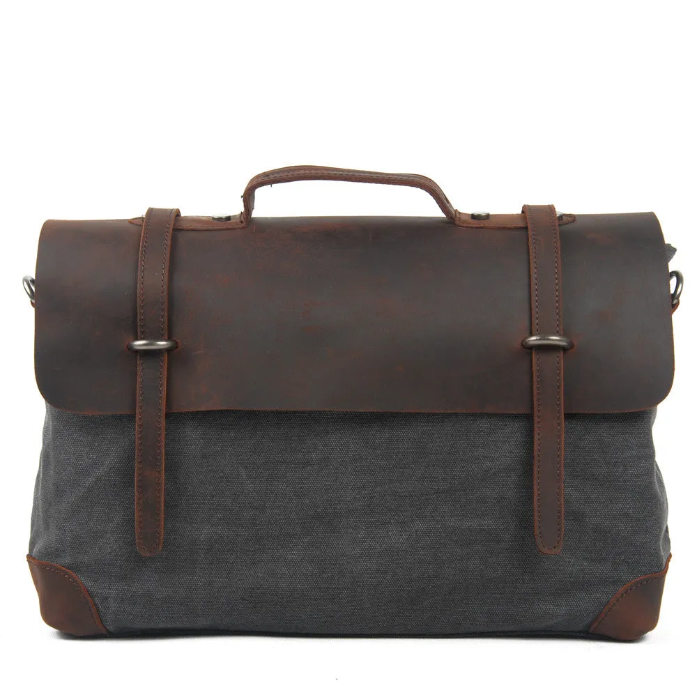 Vintage Canvas and Leather Messenger Bag