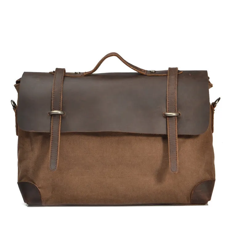 Vintage Canvas and Leather Messenger Bag