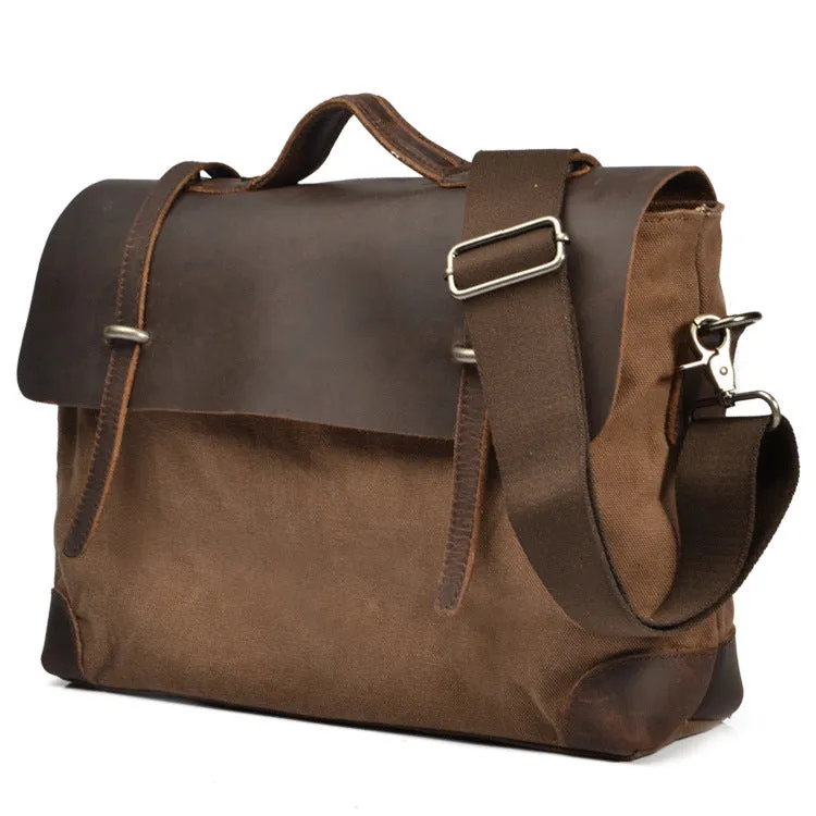 Vintage Canvas and Leather Messenger Bag