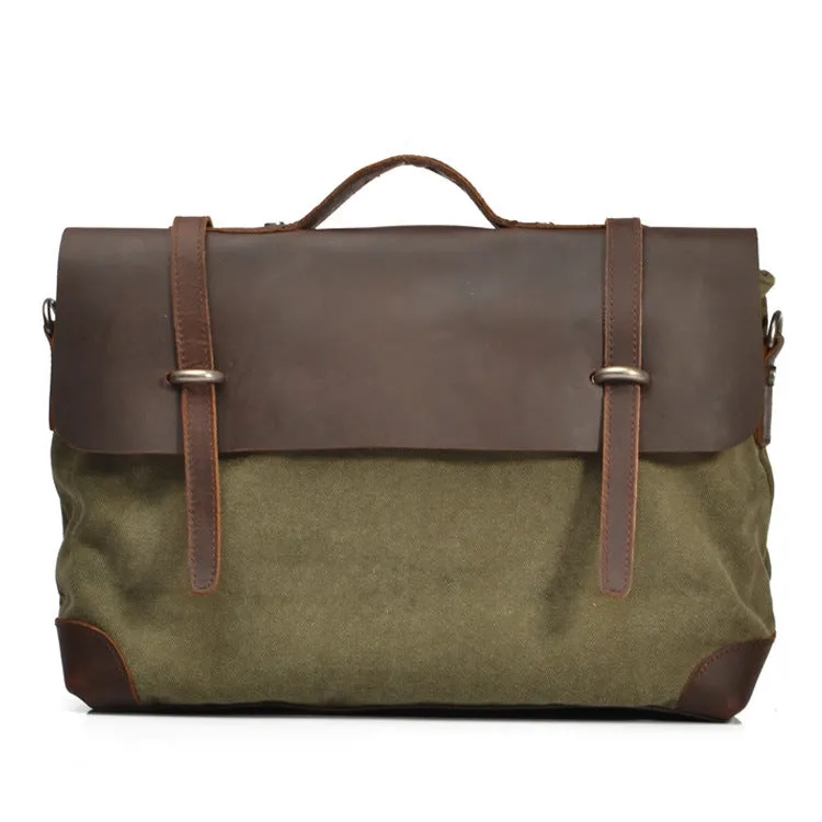 Vintage Canvas and Leather Messenger Bag
