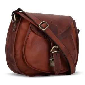 Vintage Leather crossbody Waterproof Purse Handbags for Women, (Brown (11 inch) Shoulder Satchel Bag Retro Shoulder With Adjustable Bag Strap for Office, Travel College, Bag Storage Like LIpstick