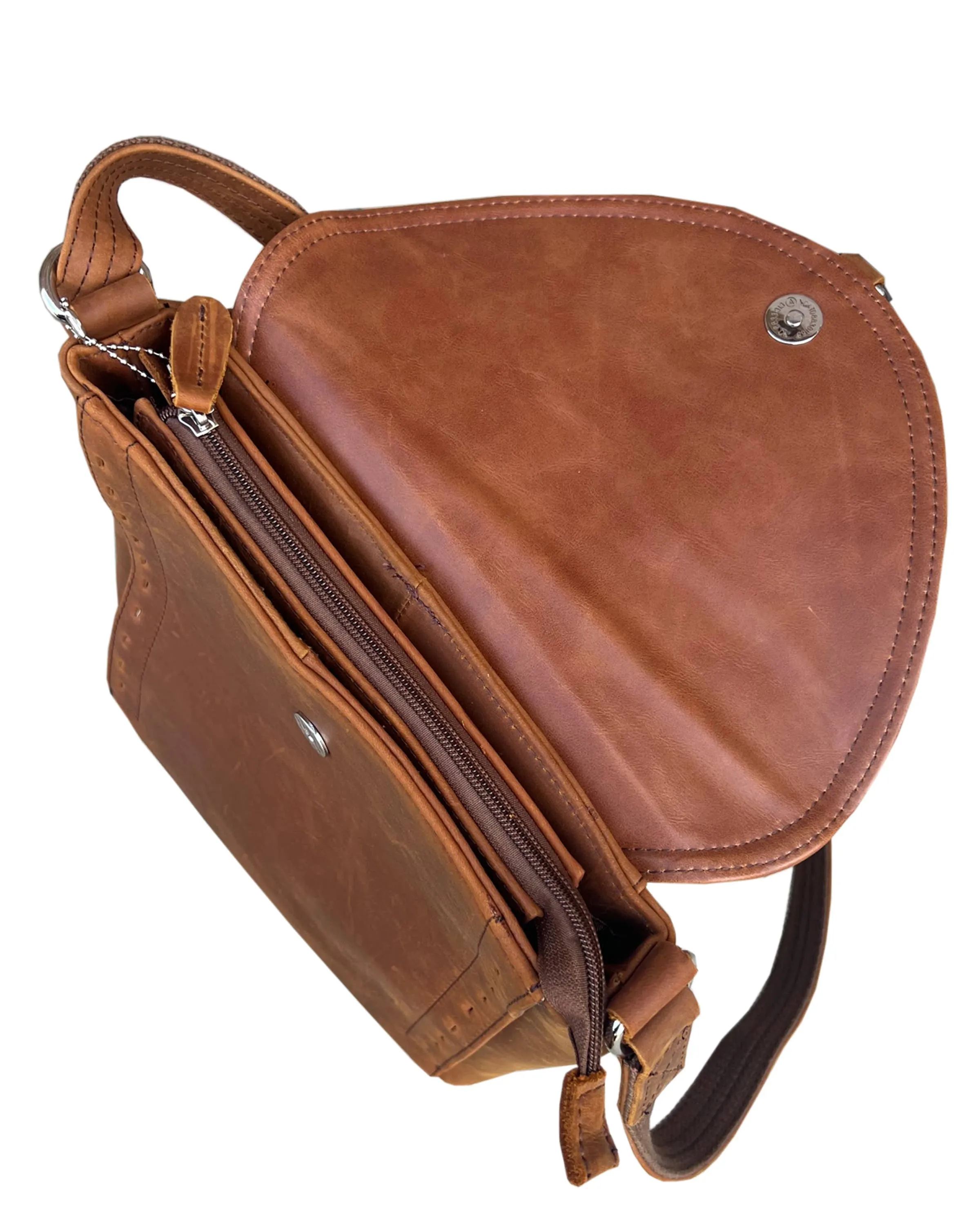 Vintage Leather Crossbody with Adjustable Strap