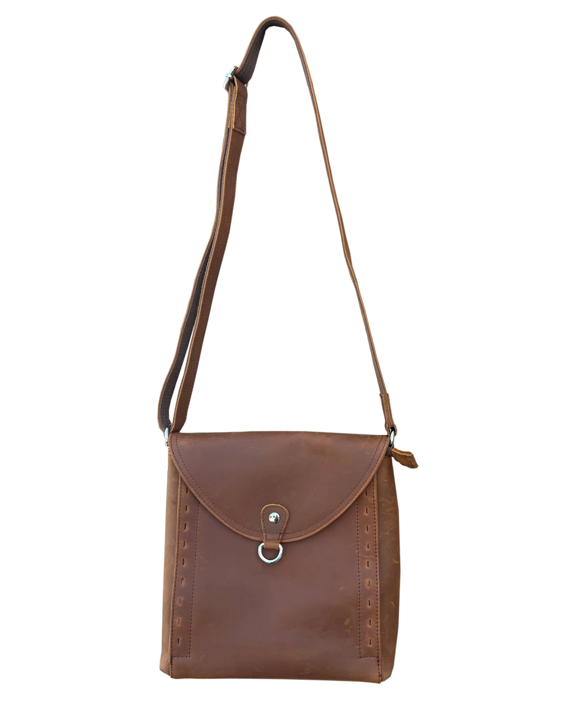 Vintage Leather Crossbody with Adjustable Strap