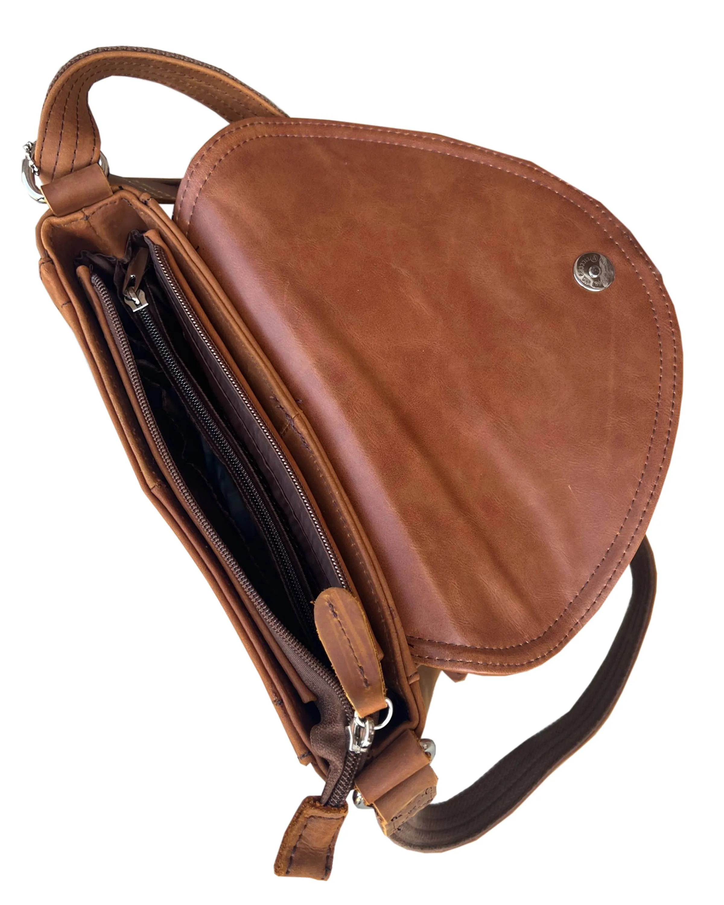 Vintage Leather Crossbody with Adjustable Strap