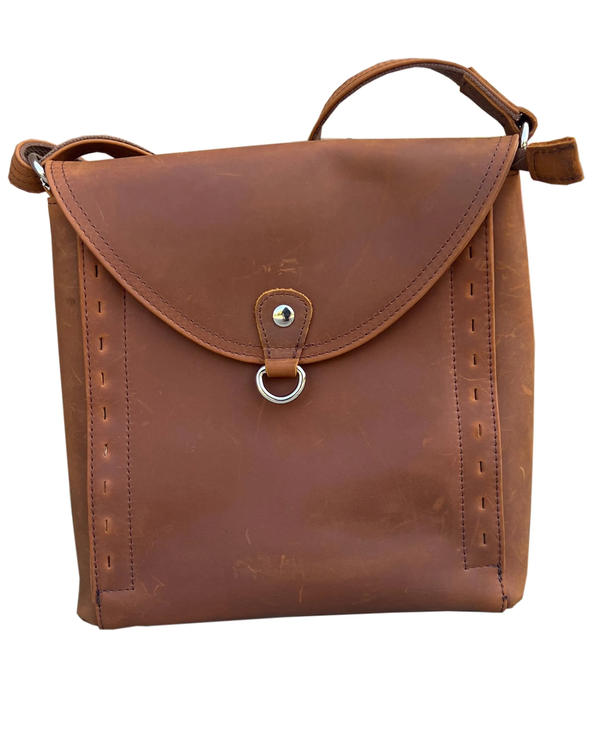 Vintage Leather Crossbody with Adjustable Strap