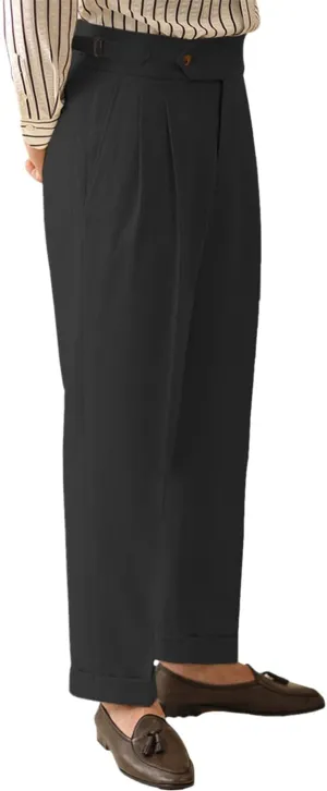 Vintage Men's Cotton Casual Pants Relaxed Fit Trousers Twill Dress Pants