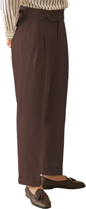 Vintage Men's Cotton Casual Pants Relaxed Fit Trousers Twill Dress Pants
