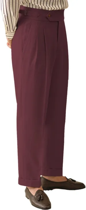 Vintage Men's Cotton Casual Pants Relaxed Fit Trousers Twill Dress Pants