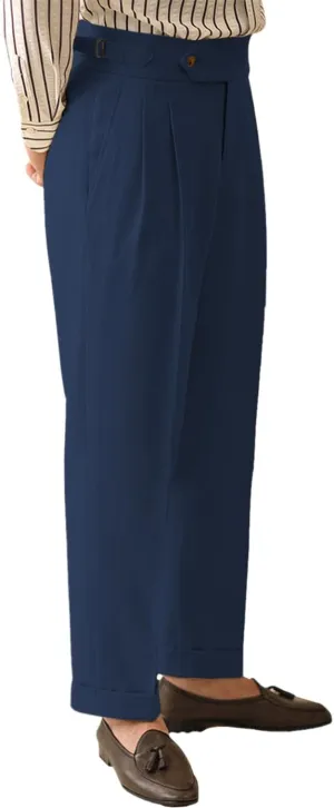 Vintage Men's Cotton Casual Pants Relaxed Fit Trousers Twill Dress Pants
