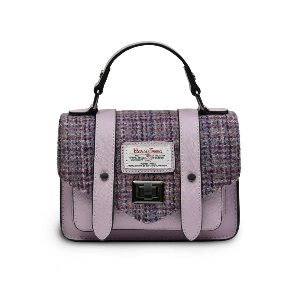 Violet Dogtooth Satchels with Harris Tweed®