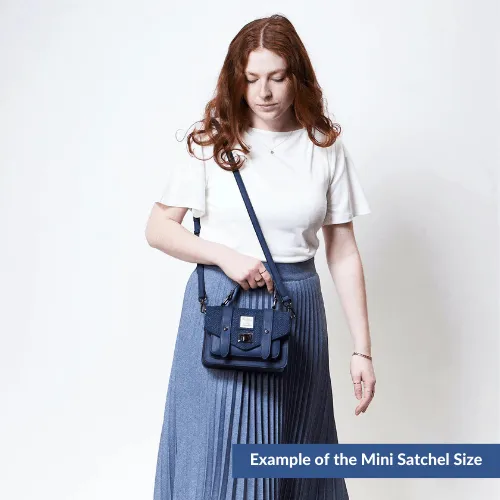 Violet Dogtooth Satchels with Harris Tweed®